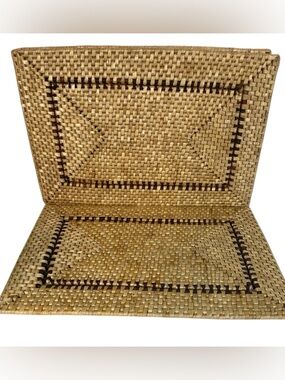 Set of 4 Handwoven Rattan Placemats 
Natural Boho / Coastal Aesthetic